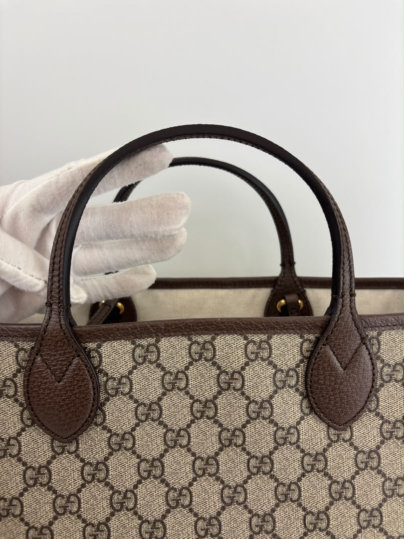 Medium Ophidia GG Supreme Monogram Tote Beige Ebony