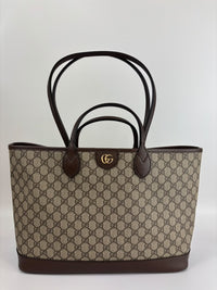 Medium Ophidia GG Supreme Monogram Tote Beige Ebony