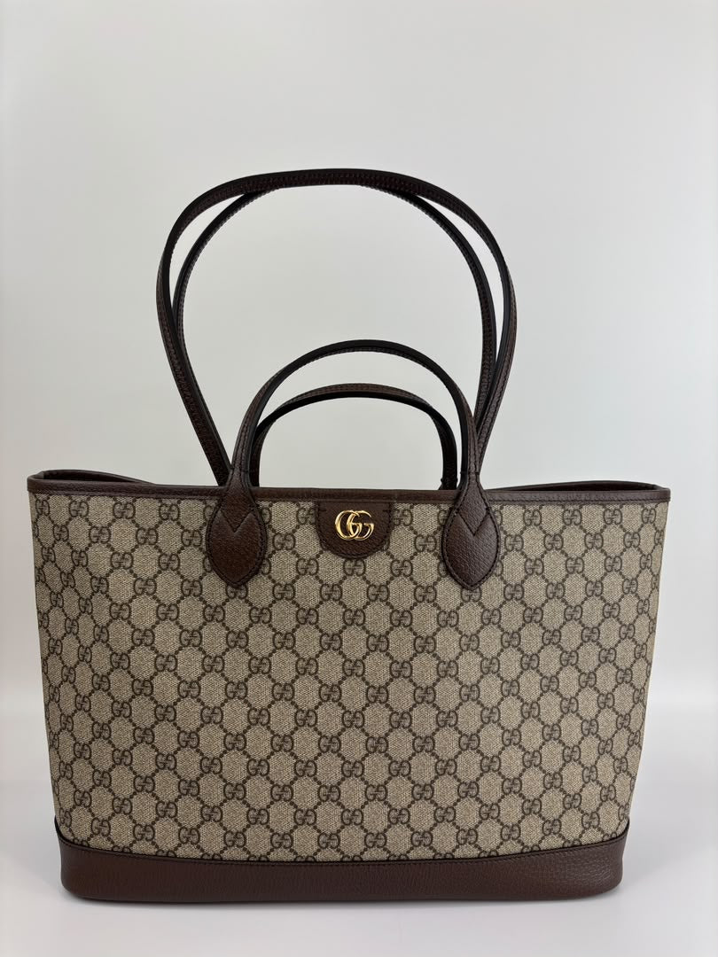 Medium Ophidia GG Supreme Monogram Tote Beige Ebony