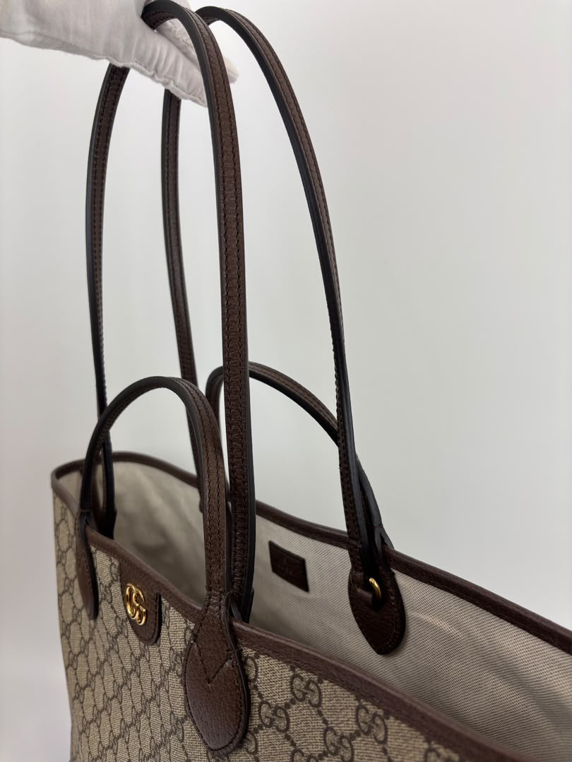 Medium Ophidia GG Supreme Monogram Tote Beige Ebony