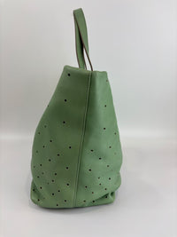 Tote in Mint Green Perforated Leather