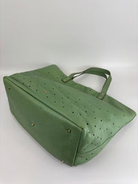 Tote in Mint Green Perforated Leather