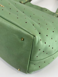 Tote in Mint Green Perforated Leather