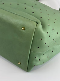 Tote in Mint Green Perforated Leather