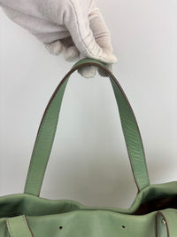 Tote in Mint Green Perforated Leather