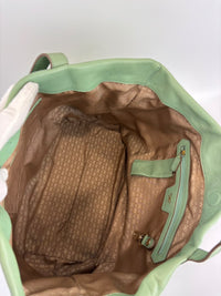 Tote in Mint Green Perforated Leather