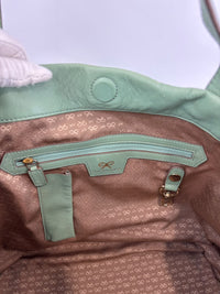 Tote in Mint Green Perforated Leather