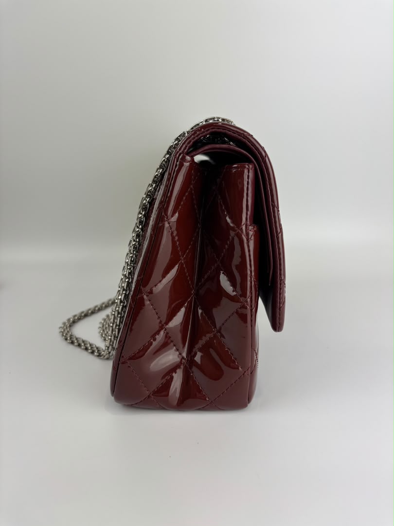2.55 Reissue 227 Quilted Patent Leather in Burgundy SHW