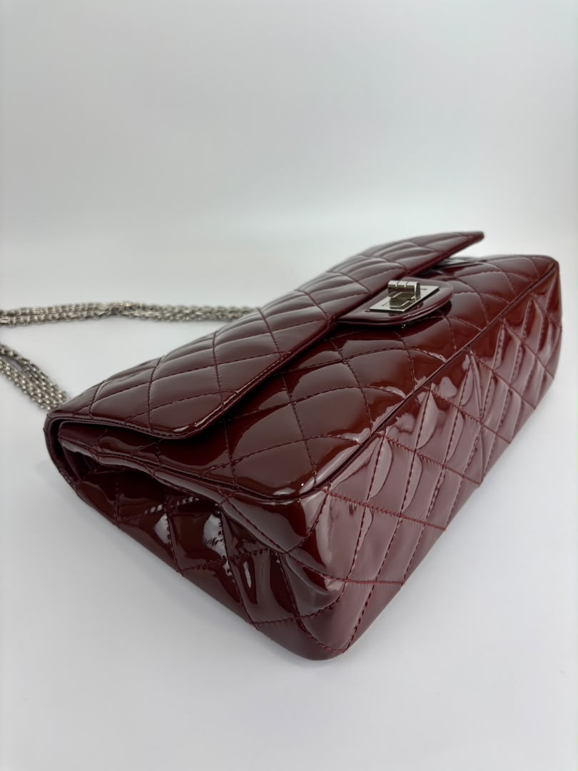 2.55 Reissue 227 Quilted Patent Leather in Burgundy SHW