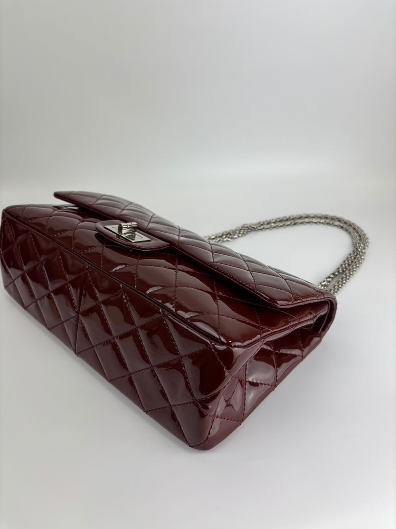 2.55 Reissue 227 Quilted Patent Leather in Burgundy SHW