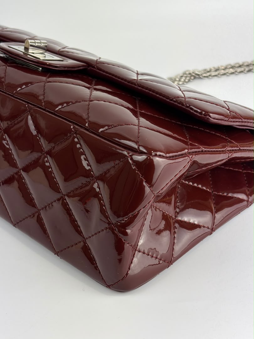 2.55 Reissue 227 Quilted Patent Leather in Burgundy SHW