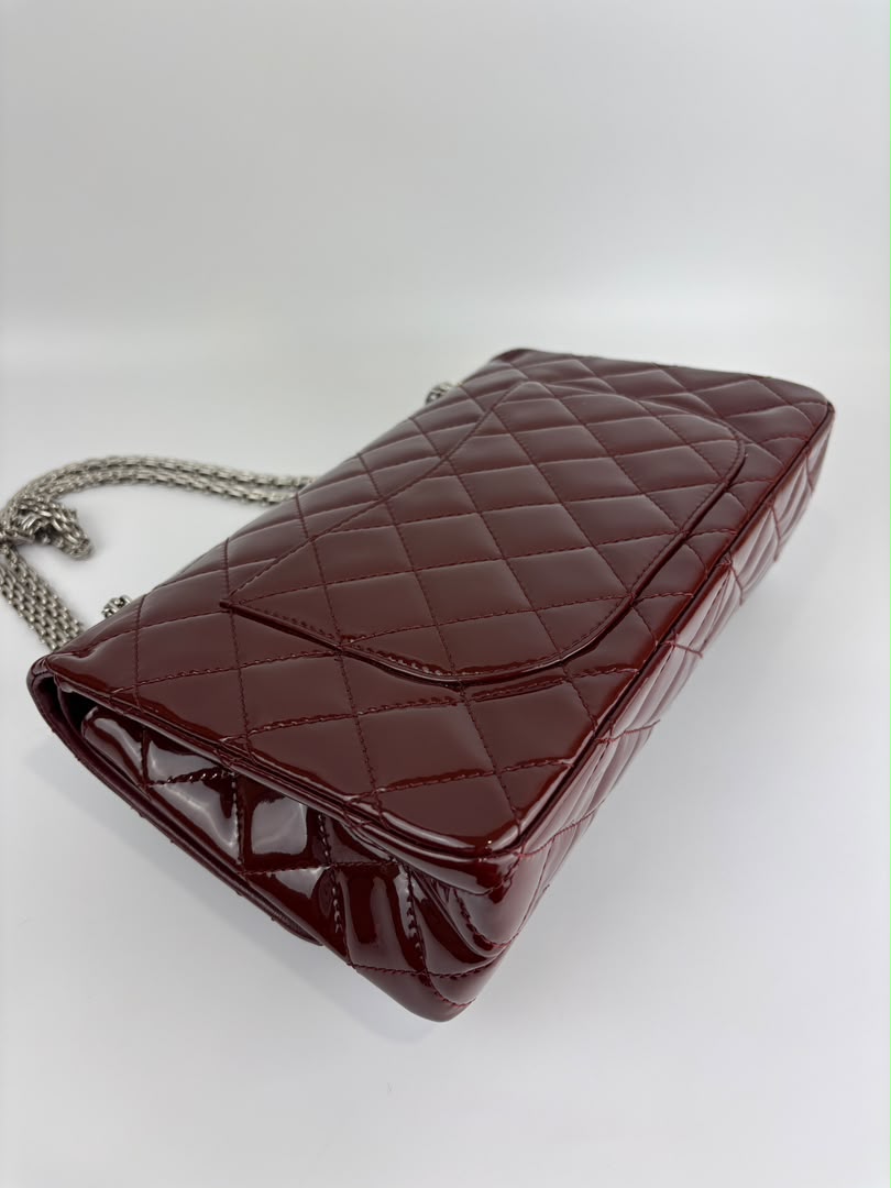 2.55 Reissue 227 Quilted Patent Leather in Burgundy SHW
