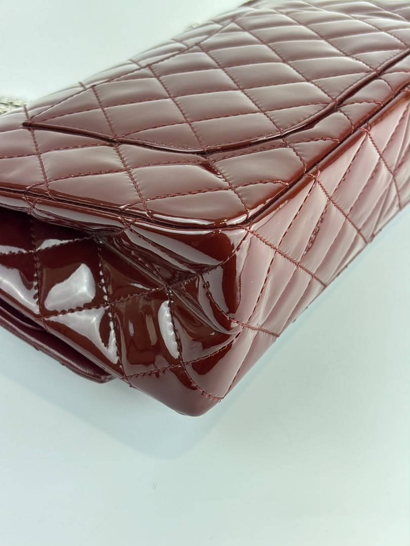 2.55 Reissue 227 Quilted Patent Leather in Burgundy SHW