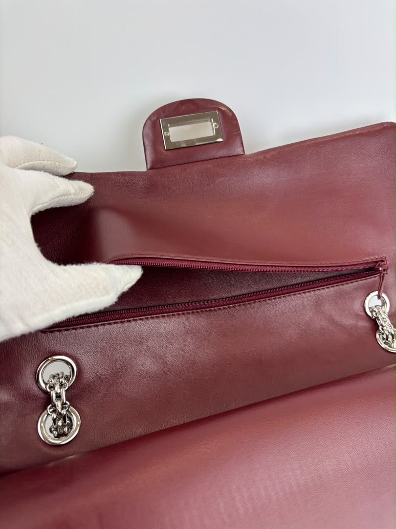 2.55 Reissue 227 Quilted Patent Leather in Burgundy SHW