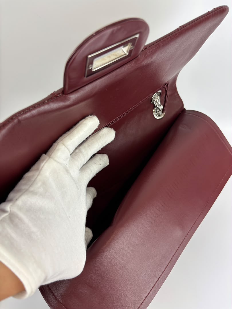 2.55 Reissue 227 Quilted Patent Leather in Burgundy SHW