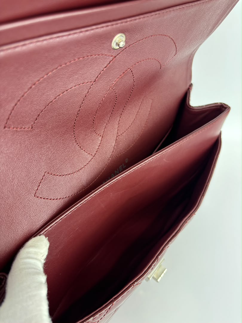 2.55 Reissue 227 Quilted Patent Leather in Burgundy SHW