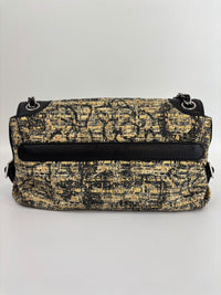 Watercolor Clover Painted Tweed Belted CC Medium Flap Bag SHW