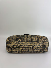 Watercolor Clover Painted Tweed Belted CC Medium Flap Bag SHW