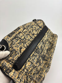 Watercolor Clover Painted Tweed Belted CC Medium Flap Bag SHW
