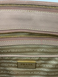 BN2274 Saffiano Lux Galleria Double Zip Tote in Cammeo GHW