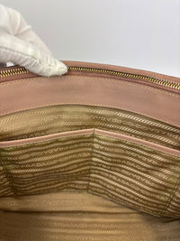 BN2274 Saffiano Lux Galleria Double Zip Tote in Cammeo GHW