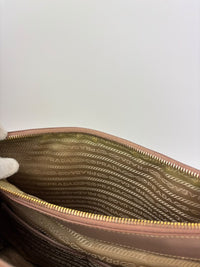 BN2274 Saffiano Lux Galleria Double Zip Tote in Cammeo GHW