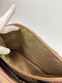 BN2274 Saffiano Lux Galleria Double Zip Tote in Cammeo GHW