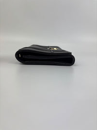 Diorama Croisiere Wallet on Chain Clutch in Black Grained Calfskin