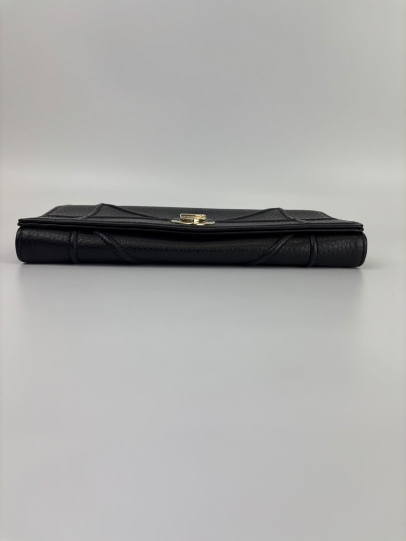 Diorama Croisiere Wallet on Chain Clutch in Black Grained Calfskin