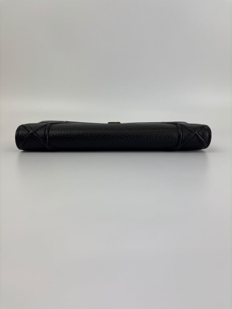 Diorama Croisiere Wallet on Chain Clutch in Black Grained Calfskin