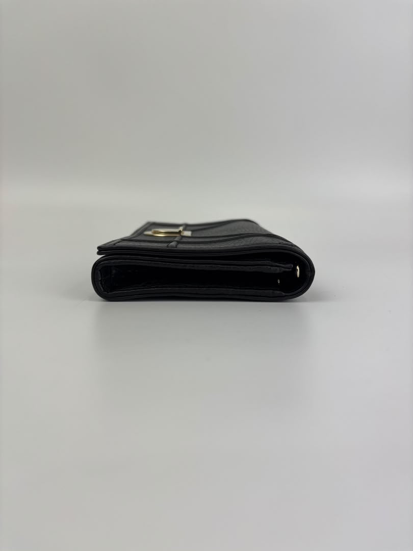 Diorama Croisiere Wallet on Chain Clutch in Black Grained Calfskin