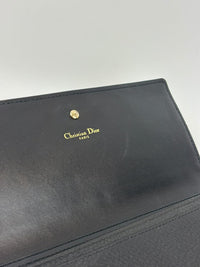 Diorama Croisiere Wallet on Chain Clutch in Black Grained Calfskin