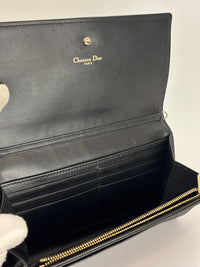 Diorama Croisiere Wallet on Chain Clutch in Black Grained Calfskin