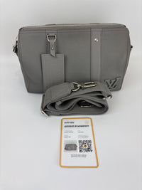 City Keepall Aerogram Gray Grained Calfskin
