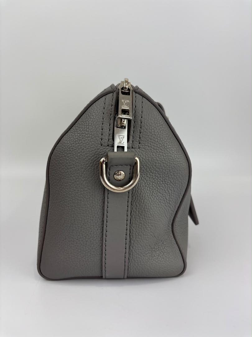 City Keepall Aerogram Gray Grained Calfskin