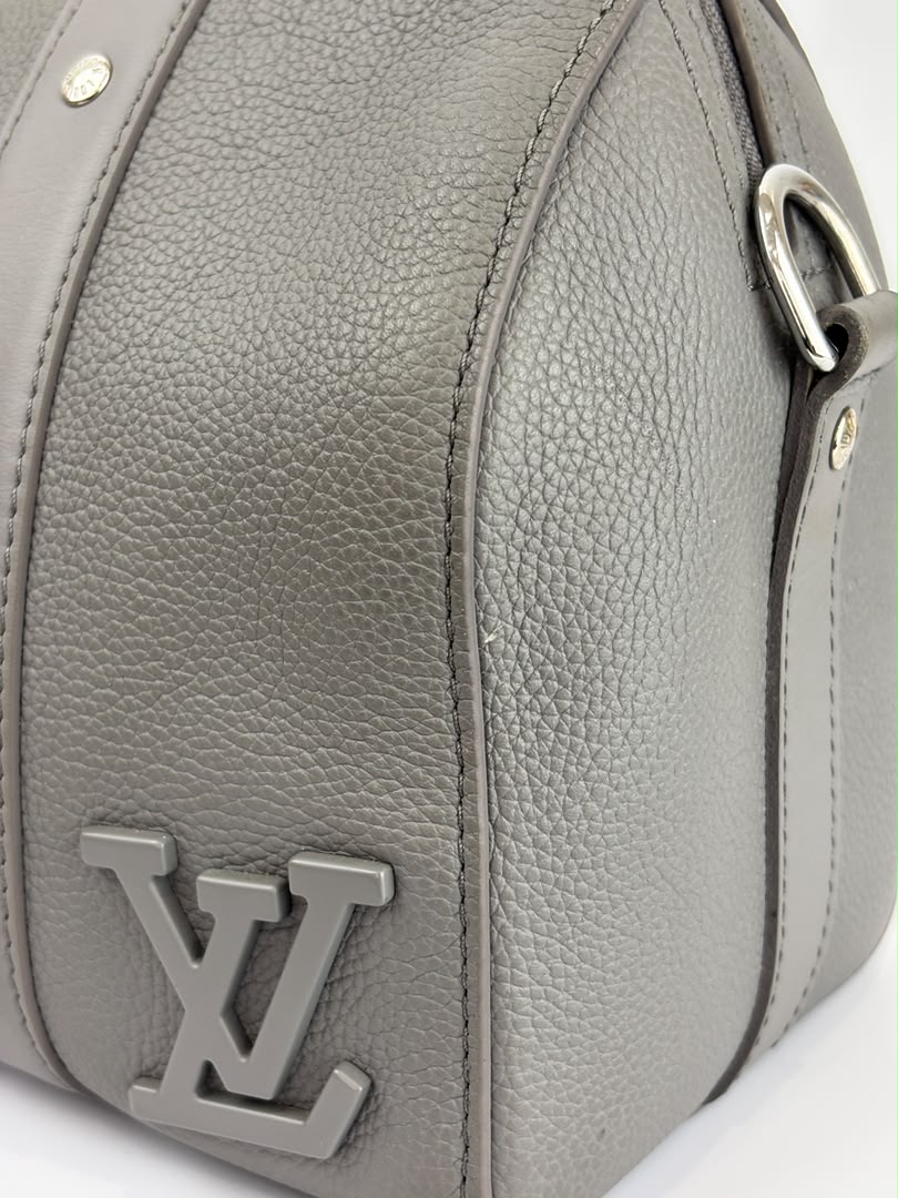 City Keepall Aerogram Gray Grained Calfskin