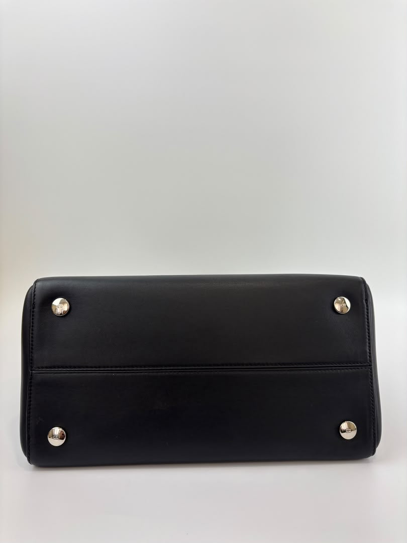 Small Dioraddict Shopper Tote in Black/Beige Leather and Python