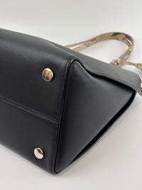 Small Dioraddict Shopper Tote in Black/Beige Leather and Python