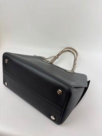 Small Dioraddict Shopper Tote in Black/Beige Leather and Python