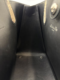 Small Dioraddict Shopper Tote in Black/Beige Leather and Python
