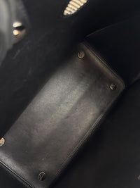 Small Dioraddict Shopper Tote in Black/Beige Leather and Python