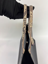 Small Dioraddict Shopper Tote in Black/Beige Leather and Python