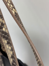Small Dioraddict Shopper Tote in Black/Beige Leather and Python