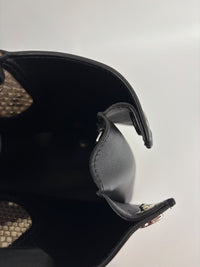 Small Dioraddict Shopper Tote in Black/Beige Leather and Python
