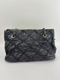 Ultra Stitch Tote in Black Crinkled Calfskin SHW