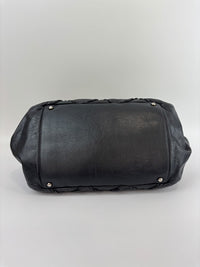 Ultra Stitch Tote in Black Crinkled Calfskin SHW