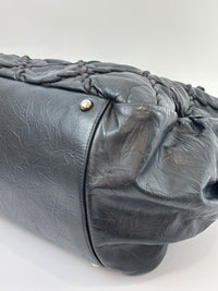 Ultra Stitch Tote in Black Crinkled Calfskin SHW