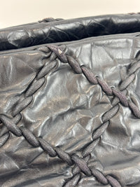 Ultra Stitch Tote in Black Crinkled Calfskin SHW