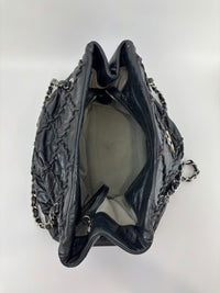Ultra Stitch Tote in Black Crinkled Calfskin SHW