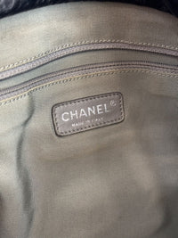 Ultra Stitch Tote in Black Crinkled Calfskin SHW